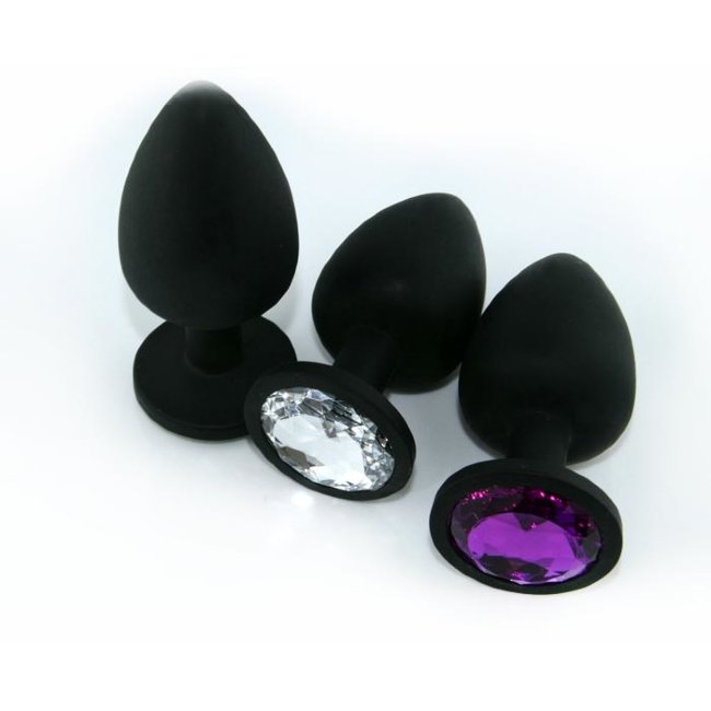 Силиконовая черная пробочка со стразой Силиконовая черная пробочка со стразой