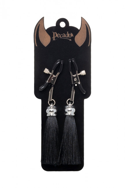 Сосковые зажимы прищепки с кисточками из шелка Сосковые зажимы прищепки с кисточками из шелка