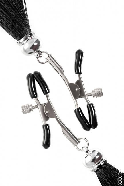 Сосковые зажимы прищепки с кисточками из шелка Сосковые зажимы прищепки с кисточками из шелка