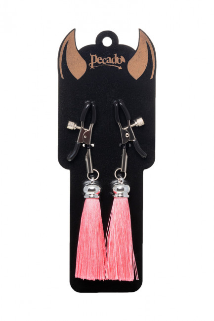 Сосковые зажимы прищепки с кисточками из шелка Сосковые зажимы прищепки с кисточками из шелка