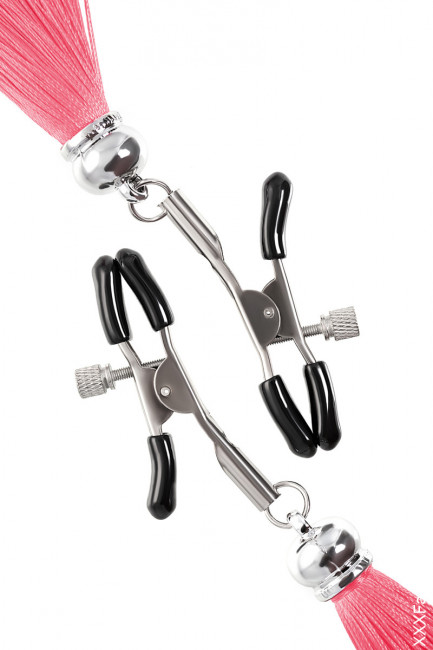 Сосковые зажимы прищепки с кисточками из шелка Сосковые зажимы прищепки с кисточками из шелка