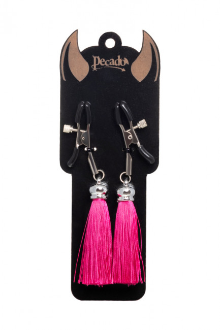 Сосковые зажимы прищепки с кисточками из шелка Сосковые зажимы прищепки с кисточками из шелка