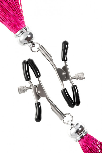 Сосковые зажимы прищепки с кисточками из шелка Сосковые зажимы прищепки с кисточками из шелка