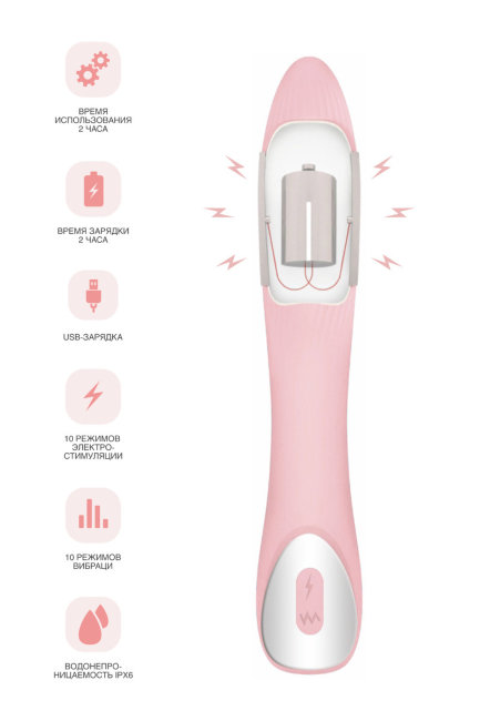 Силиконовый перезаряжаемый вибратор с электростимуляцией Силиконовый перезаряжаемый вибратор с электростимуляцией