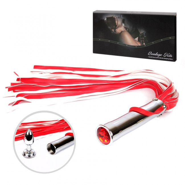 Флогер с металлической анальной пробкой