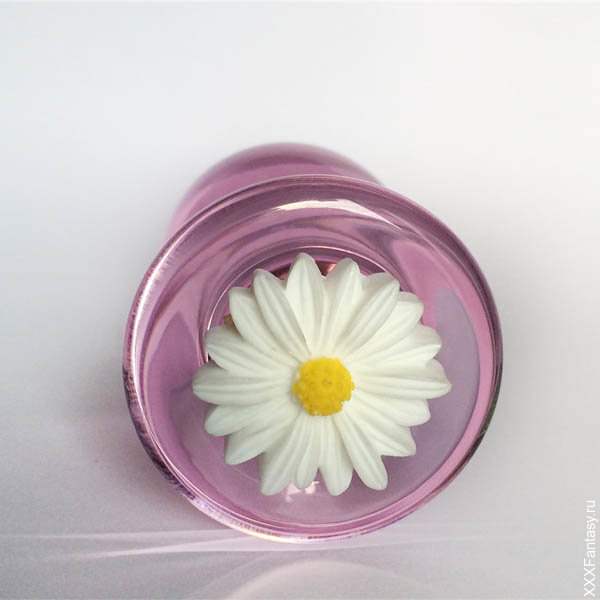 Стеклянная анальная пробка с украшением в форме цветка Стеклянная анальная пробка с украшением в форме цветка