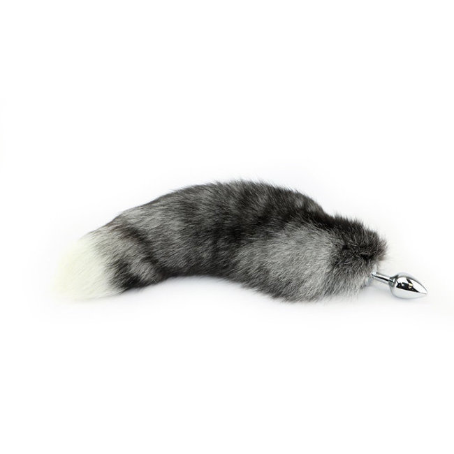 Серый пушистый хвостик для девушки Серый пушистый хвостик для девушки