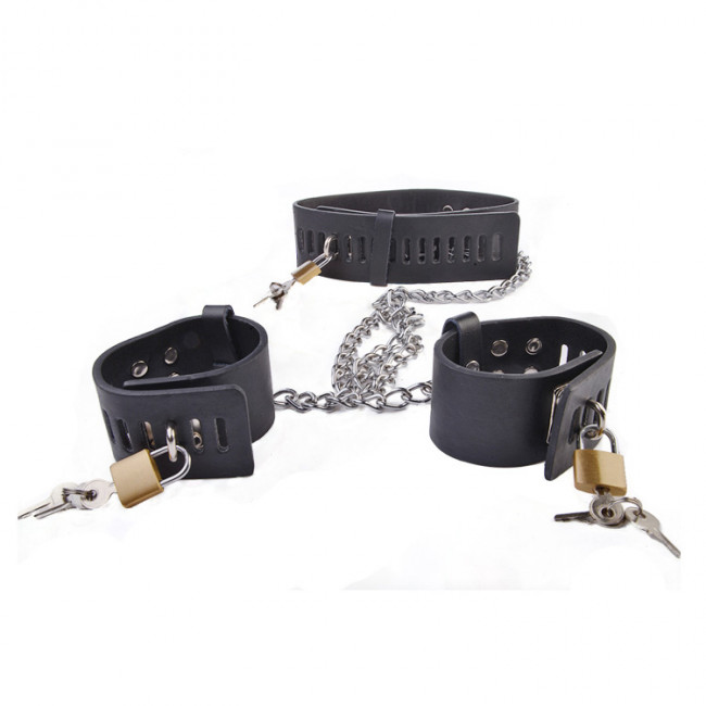 Комплект наручников с ошейником Комплект наручников с ошейником