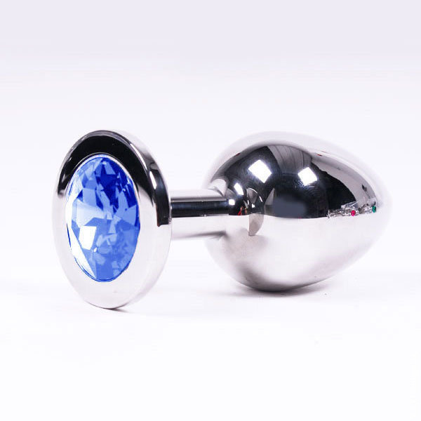 Тяжёлый анальный плаг из стали с кристаллом Тяжёлый анальный плаг из стали с кристаллом