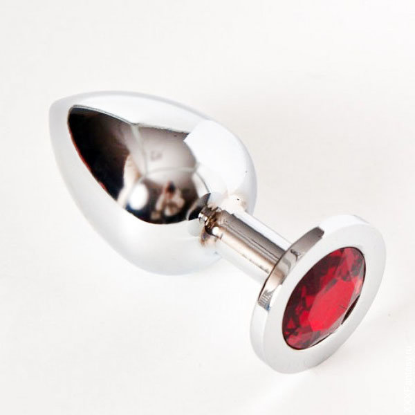 Тяжёлый анальный плаг из стали с кристаллом Тяжёлый анальный плаг из стали с кристаллом