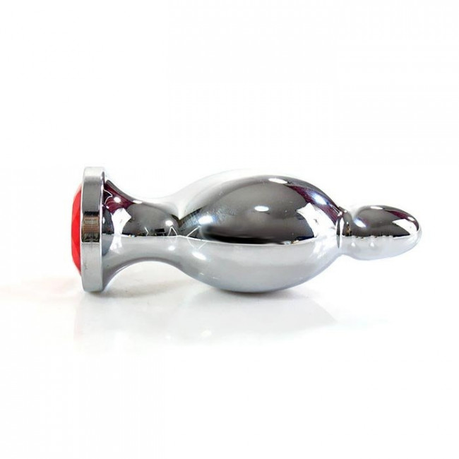 Серебристая анальная пробка со стразой Серебристая анальная пробка со стразой