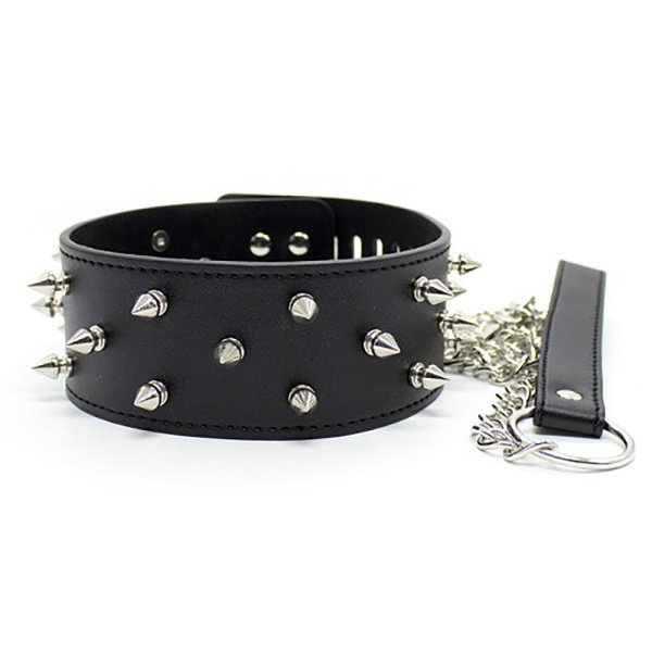 Эротический ошейник с шипами по всей длине