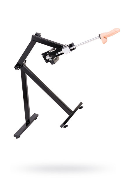 Секс-машина с двумя насадками на металлическом каркасе