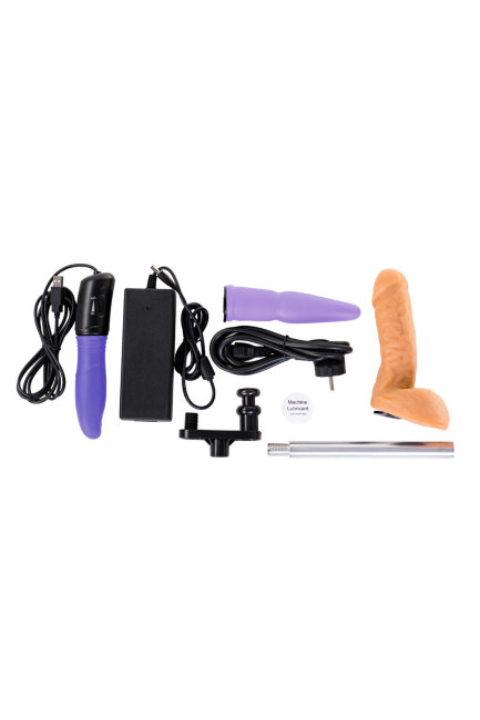 Секс-машина с двумя насадками на металлическом каркасе