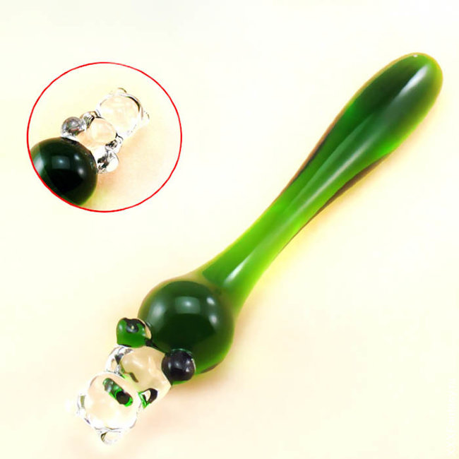 Стимулятор из стекла с украшением в форме мишки Стимулятор из стекла с украшением в форме мишки