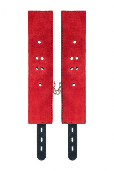 Оковы на ноги из красно-черной кожи