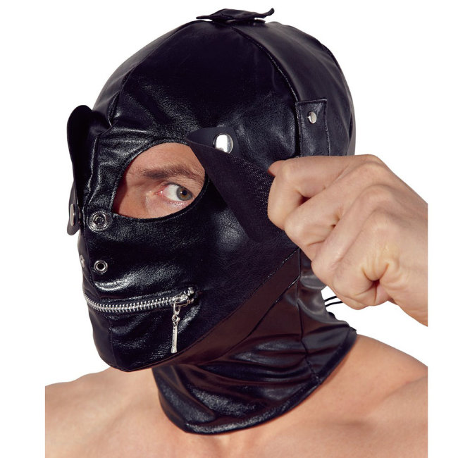 BDSM шлем с молнией и шорами BDSM шлем с молнией и шорами