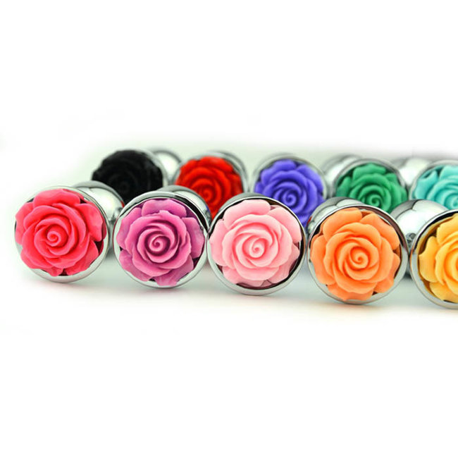 Маленький анальный плаг с украшением в форме розы Маленький анальный плаг с украшением в форме розы