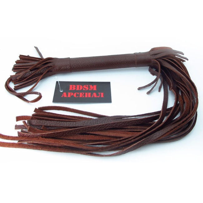 Флоггер из натуральной коричневой кожи