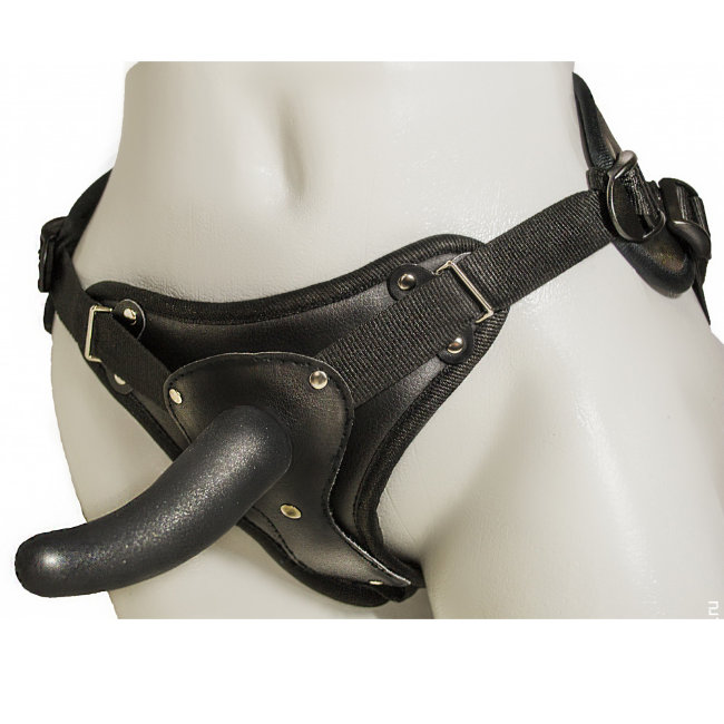 Страпон с гладкой анальной насадкой