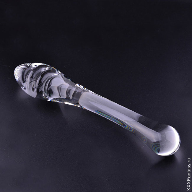Дугообразный двусторонний дилдо из стекла