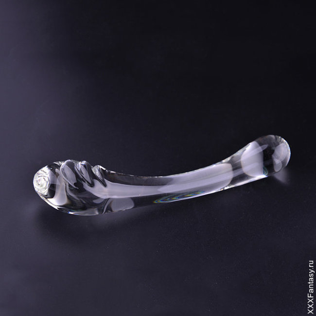 Дугообразный двусторонний дилдо из стекла