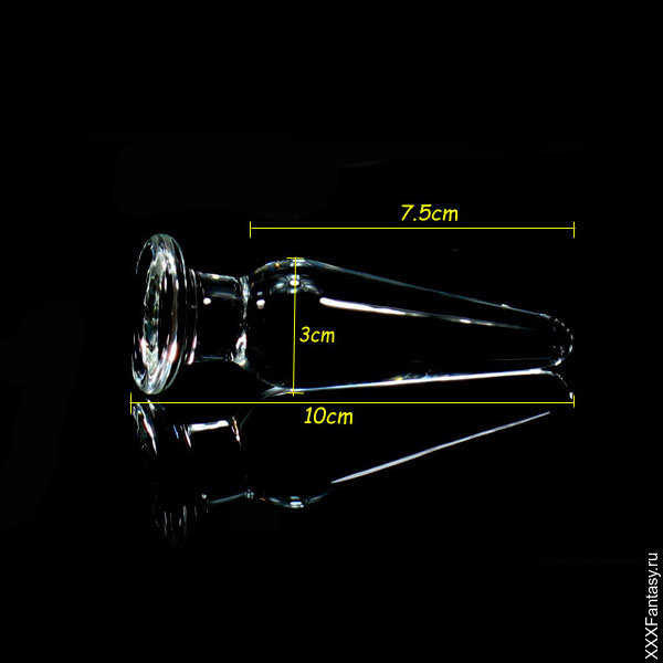 Анальная пробка из прозрачного стекла