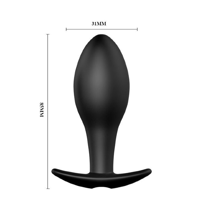 Чёрная анальная пробка с пультом управления