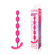 Гибкая силиконовая анальная цепочка ярко розового цвета COSMO Гибкая силиконовая анальная цепочка ярко розового цвета COSMO