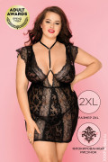 Эластичное мини-платье и стринги увеличенного размера Sasha XL