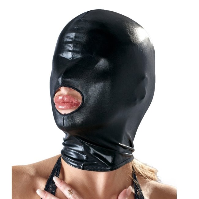 Черная слепая маска с ротовым отверстием
