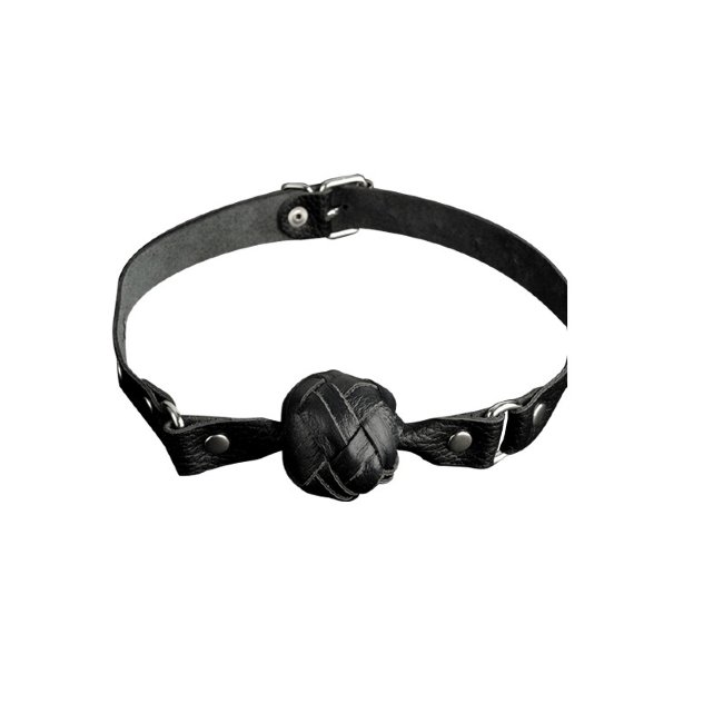 Кожаный плетённый кляп