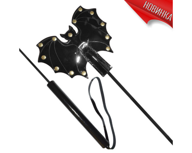 Стек с плоской хлопушкой лаковой кожи Мышь летучая