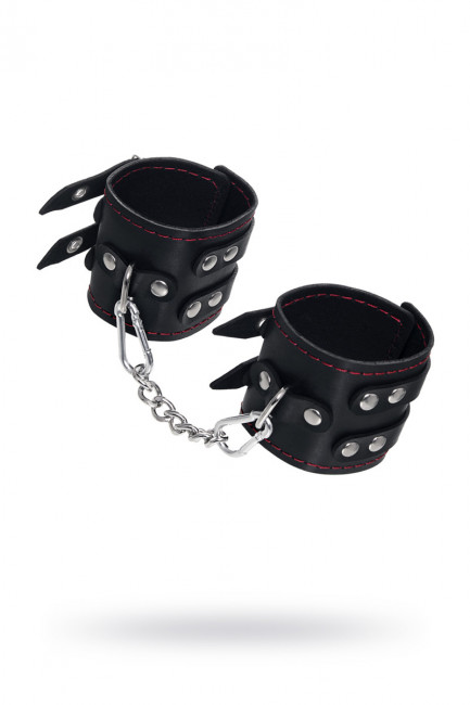 Наручники с двумя ремнями и черной подкладкой