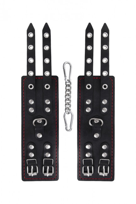 Наручники с двумя ремнями и черной подкладкой