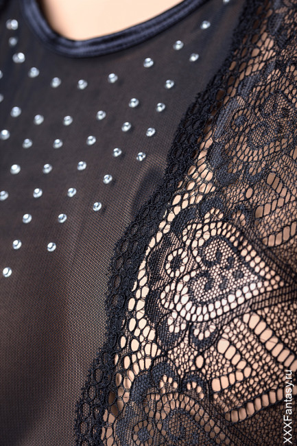 Прозрачное боди с открытой спиной