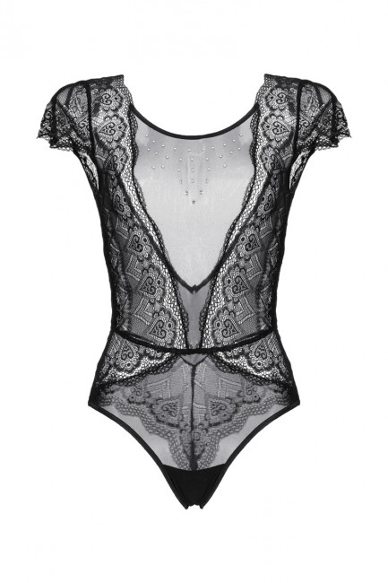 Прозрачное боди с открытой спиной