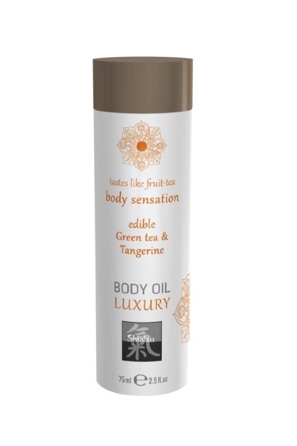 Съедобное масло для тела зеленый чай и мандарин