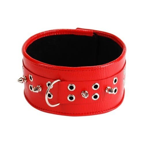 Широкий кожаный ошейник с шипами Широкий кожаный ошейник с шипами