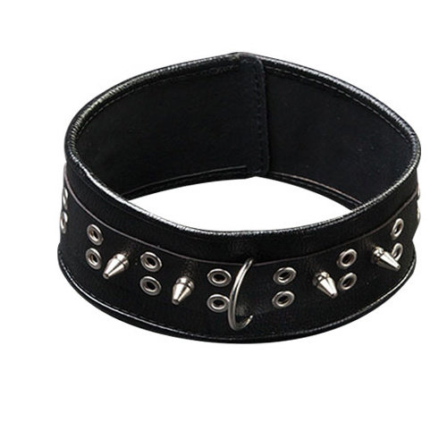 Широкий кожаный ошейник с шипами Широкий кожаный ошейник с шипами