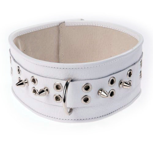 Широкий кожаный ошейник с шипами Широкий кожаный ошейник с шипами