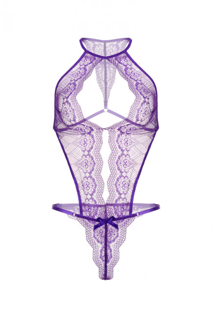 Кружевное боди с глубоким фигурным декольте