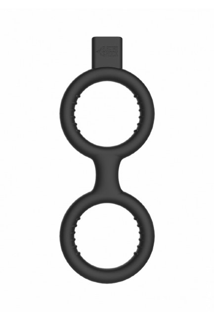 Двойное кольцо с прибором с электростимуляции пениса и мошонки