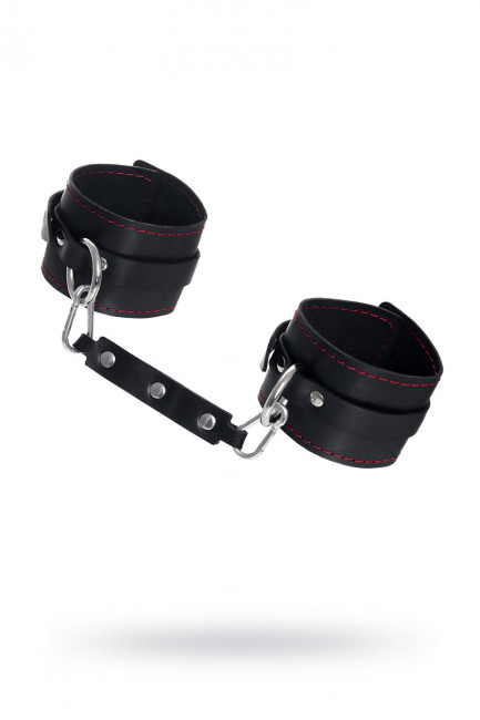 Оковы кожаные с контрастной строчкой