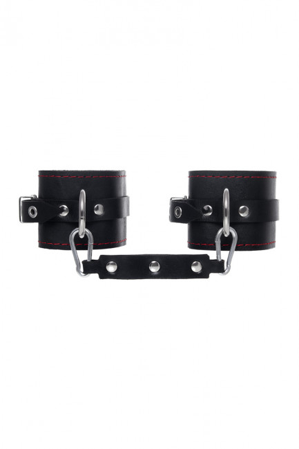 Оковы кожаные с контрастной строчкой
