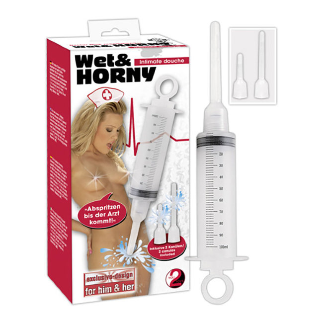 Шприц для спринцевания с двумя съемными насадками