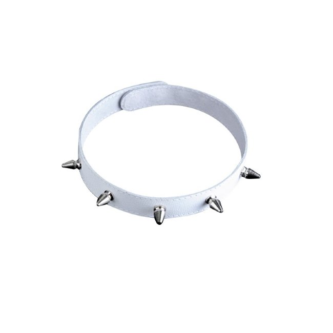 Кожаный узкий ошейник с шипами Кожаный узкий ошейник с шипами