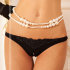 Стринги с разрезом и нитью с бусинами в интимной зоне