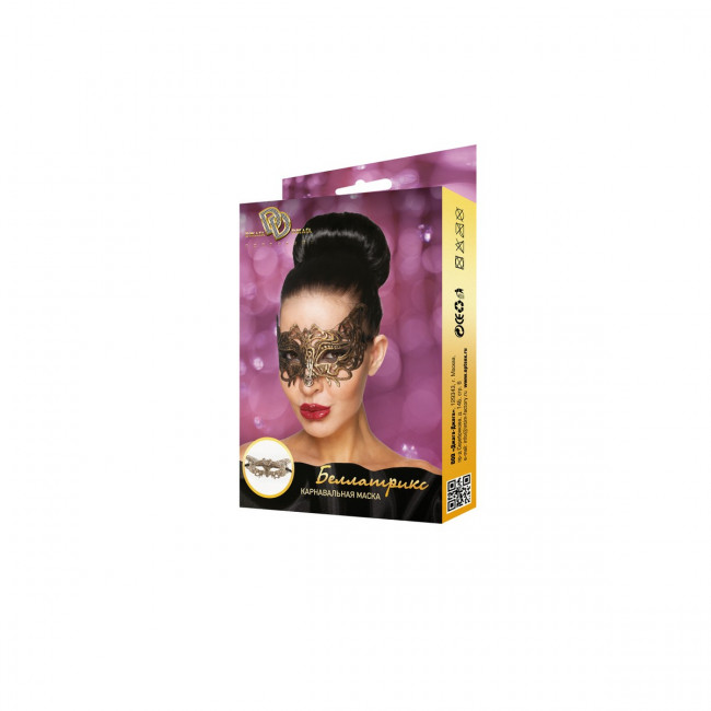 Карнавальная маска из золотого кружева Беллатрикс