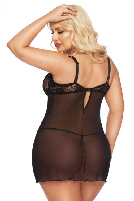 Прозрачное мини платье увеличенного размера